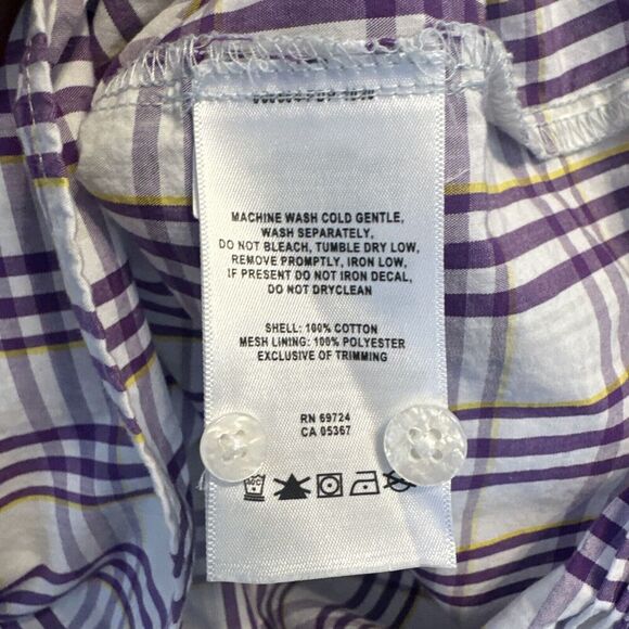 LSU Tigers Columbia Super Bonehead Fishing Shirt Mens Size L Purple Vented L/S - Picture 9 of 10